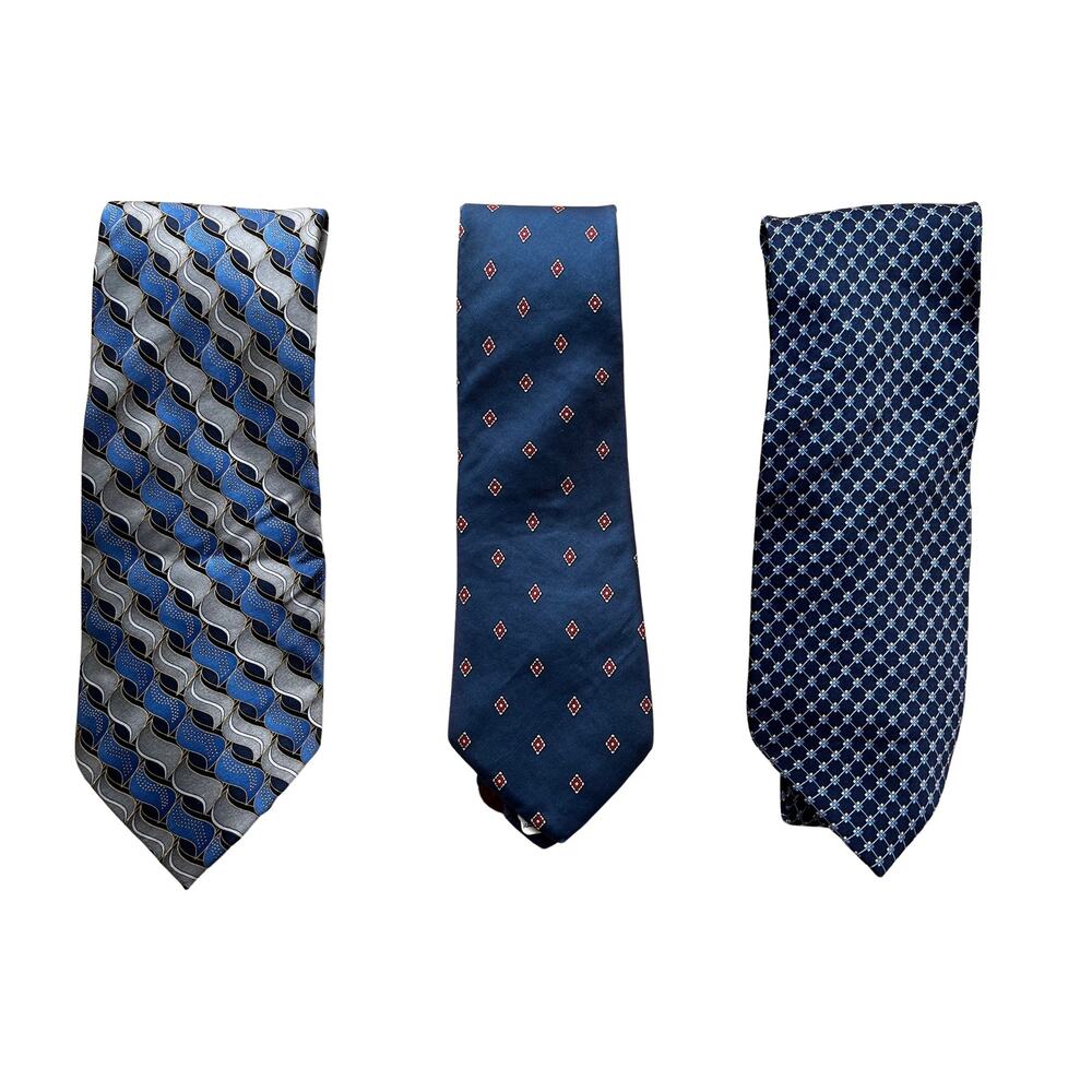 Vintage Stafford Silk Neckties Set of 3 Blue